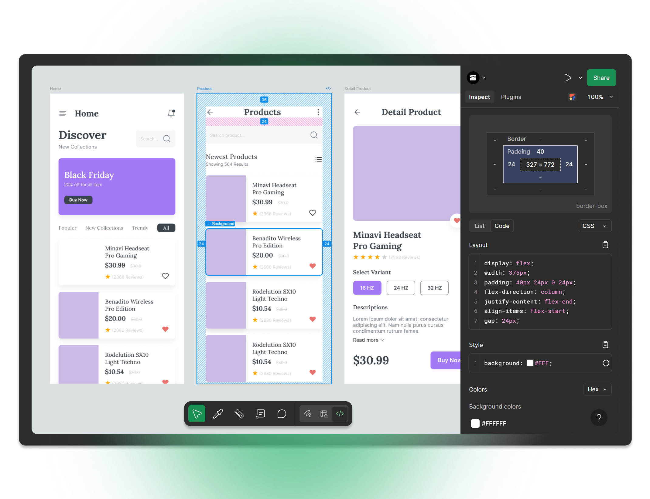Figma Dev Mode Screenshot